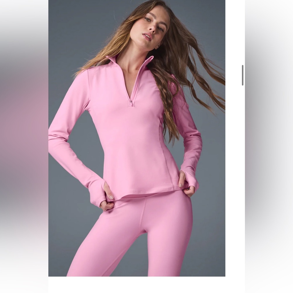 Alo Alosoft Pink 1/2 Zip Rapid Pullover